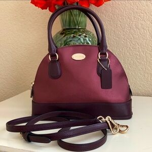 Coach Burgundy and Plum Metallic Mini Satchel
